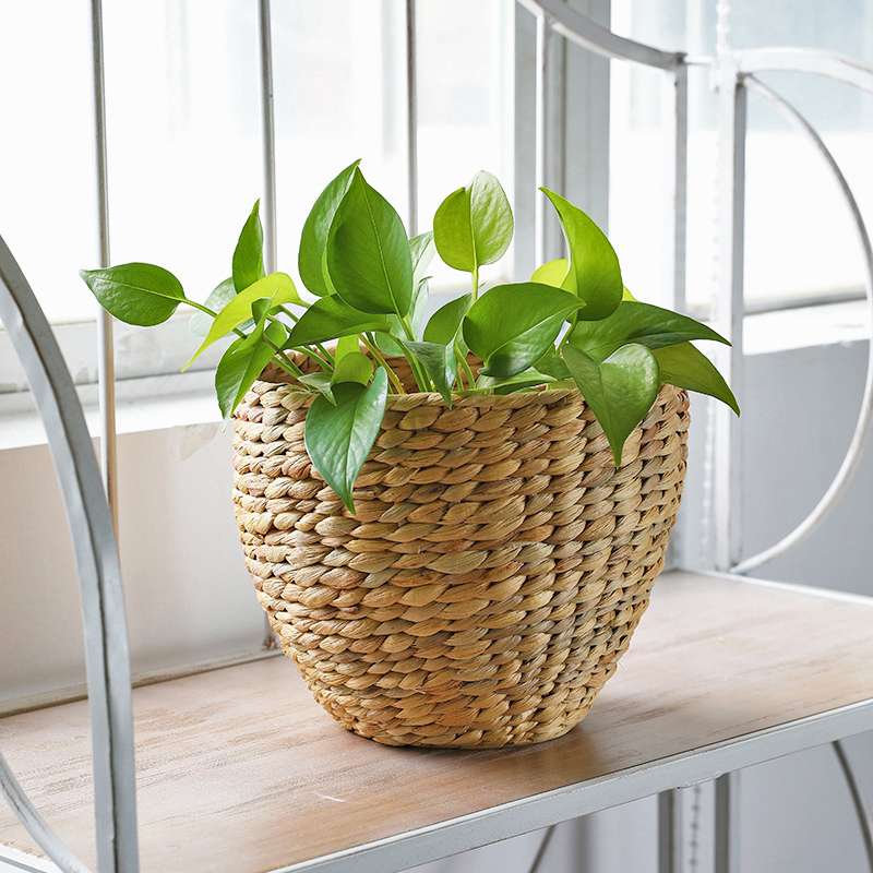 水葫芦编织收纳筐田园风 客厅草编花篮花盆套 杂物零食家用收纳篮 details Picture