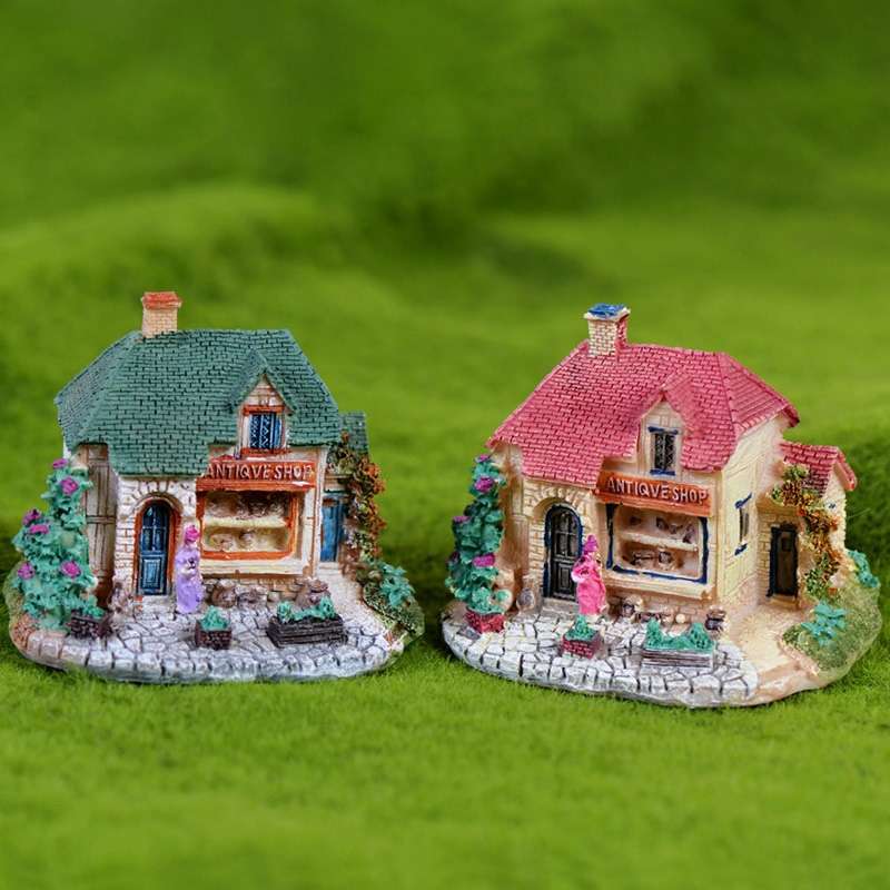 微景观房屋摆件树脂造景房子欧式大别墅卡通小屋模型摄影DIY装饰细节图