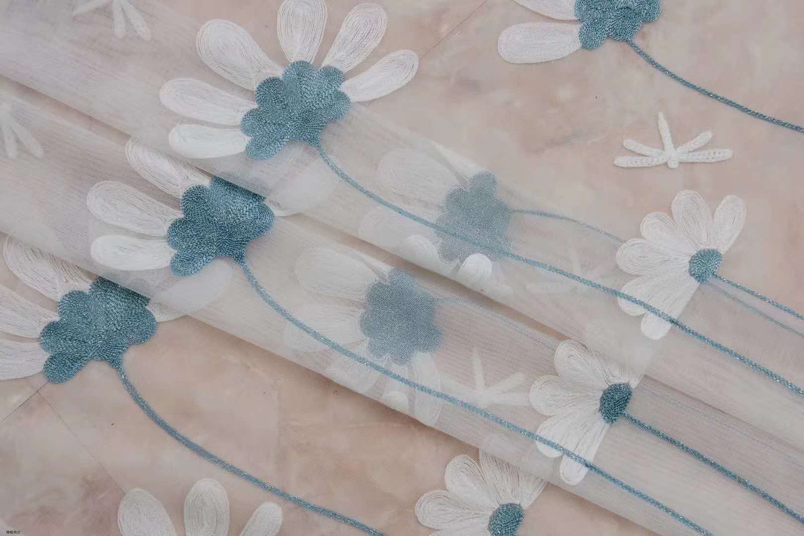 New style factory direct sales available for retail and wholesale of card-shaped dragonfly water embroidery curtain gauze undefined