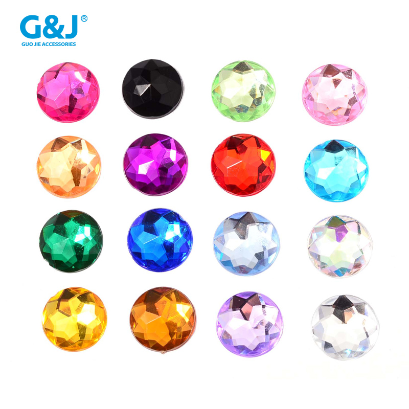 10仿台亚克力钻 倒角圆形平底钻 鞋服辅料 diy挂钟表贴钻饰品配件厂详情图7