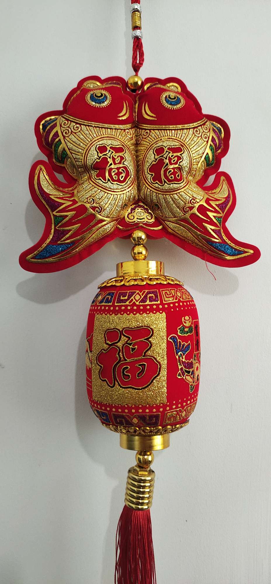 Hot Stamping Double Fish Hanging Wax Gourd Lantern Festival Wedding Festival Supplies Manufacturers Direct Sales To Sample Custom House-Moving New Home details Picture