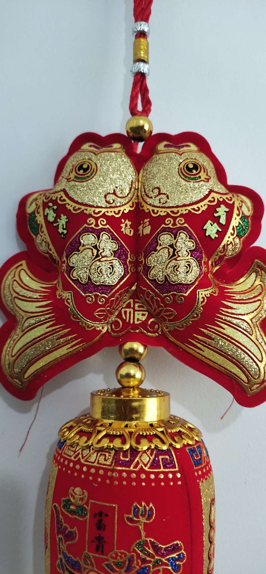 Hot Stamping Small Double Fish Hanging Small Wax Gourd Lantern Festival Wedding Festival Supplies Manufacturers Direct To Sample Custom House-Moving New House Specification drawing
