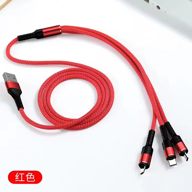 新款一拖三鱼龙线快充数据线苹果安卓华为手机数据线细节图