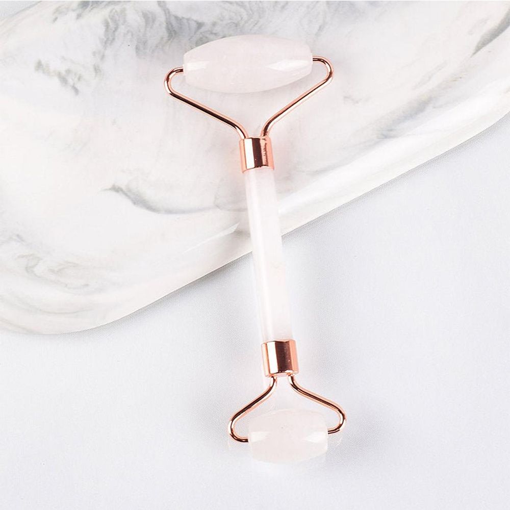 瘦脸神器V脸部按摩器滚轮式粉晶玉石提拉紧致皱纹男女眼部美容棒产品图