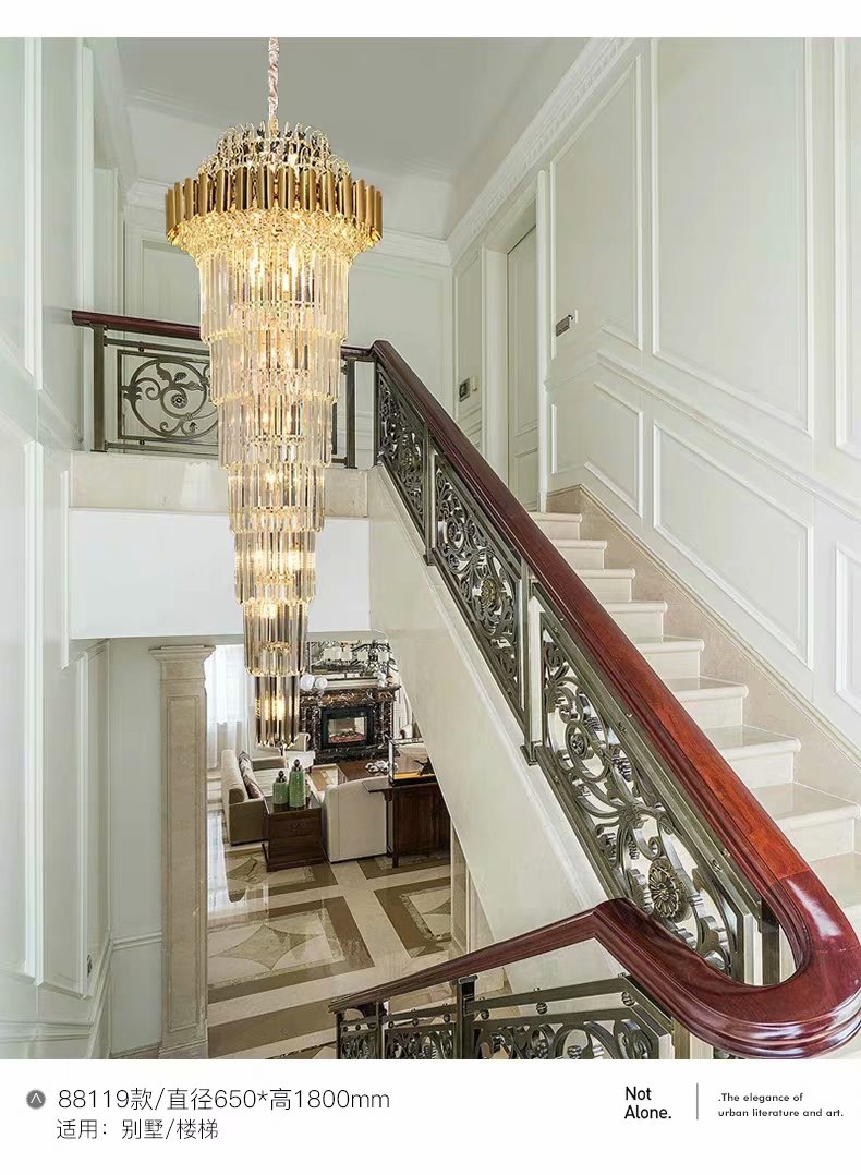 Villa duplex hotel ladder tower lámpara lámpara de cristal, luz moderna lujo lámpara de cristal simple lámpara de cristal undefined