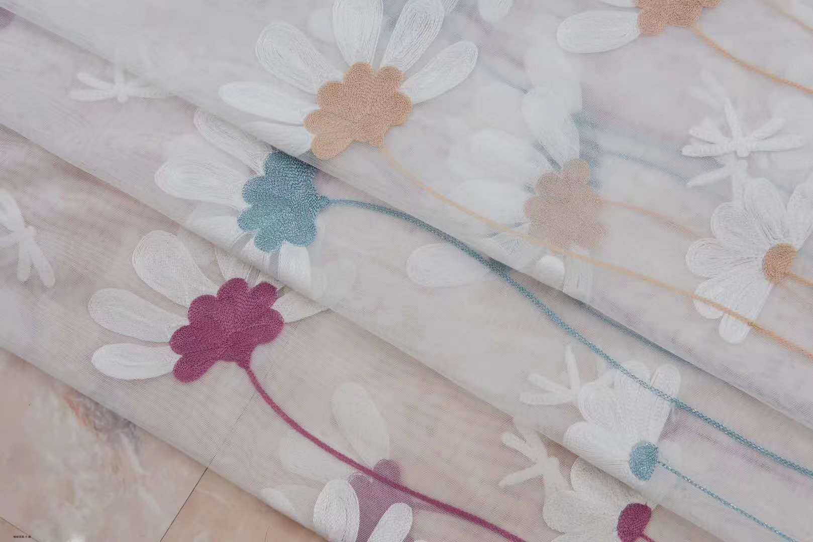 New style factory direct sales available for retail and wholesale of card-shaped dragonfly water embroidery curtain gauze undefined