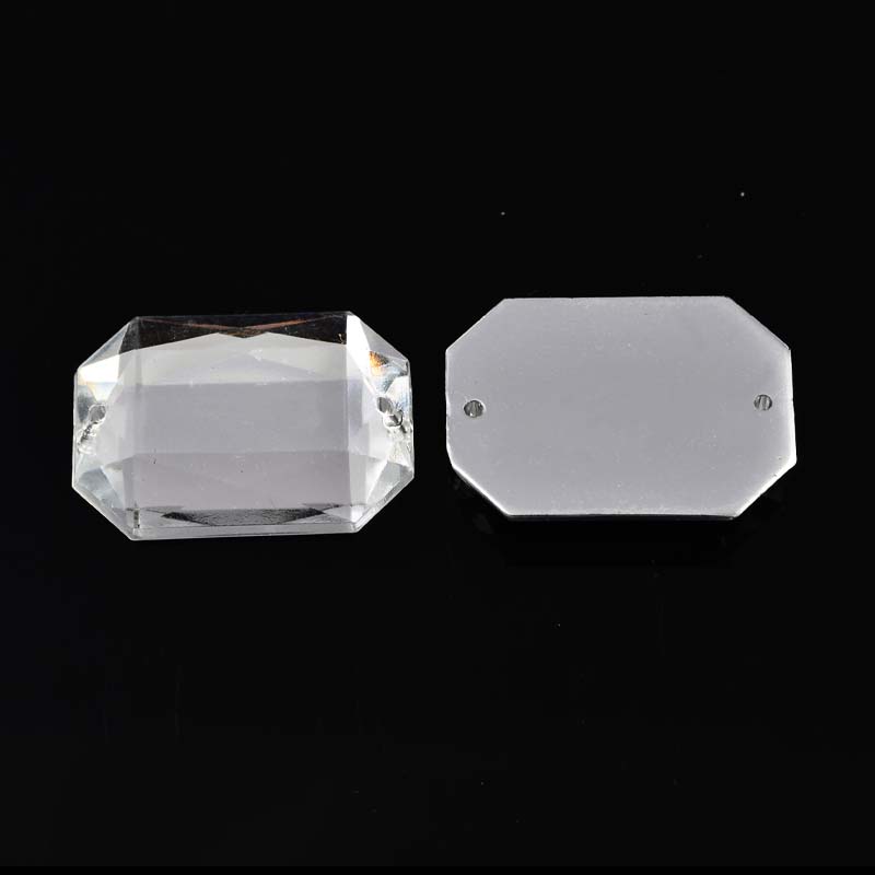 长方八角平面/手缝长方钉珠/长八角双孔产品图