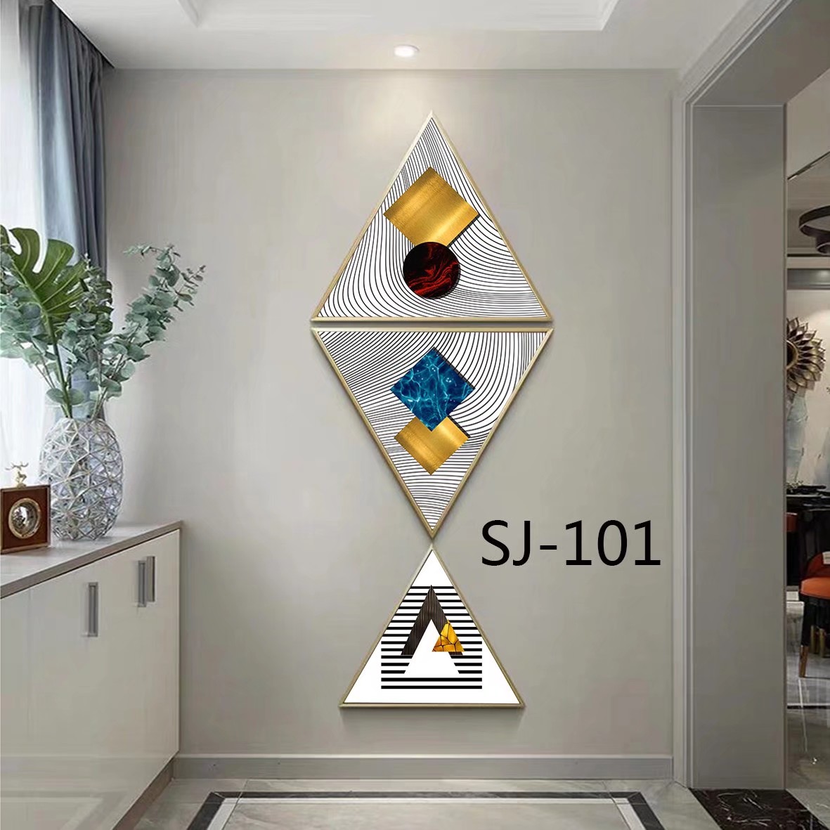 现代装饰画铝合金边框星钻画酒店工装专用简框玄关过道画餐厅沙发背景三角更多图库加微信：18367959008详情图9