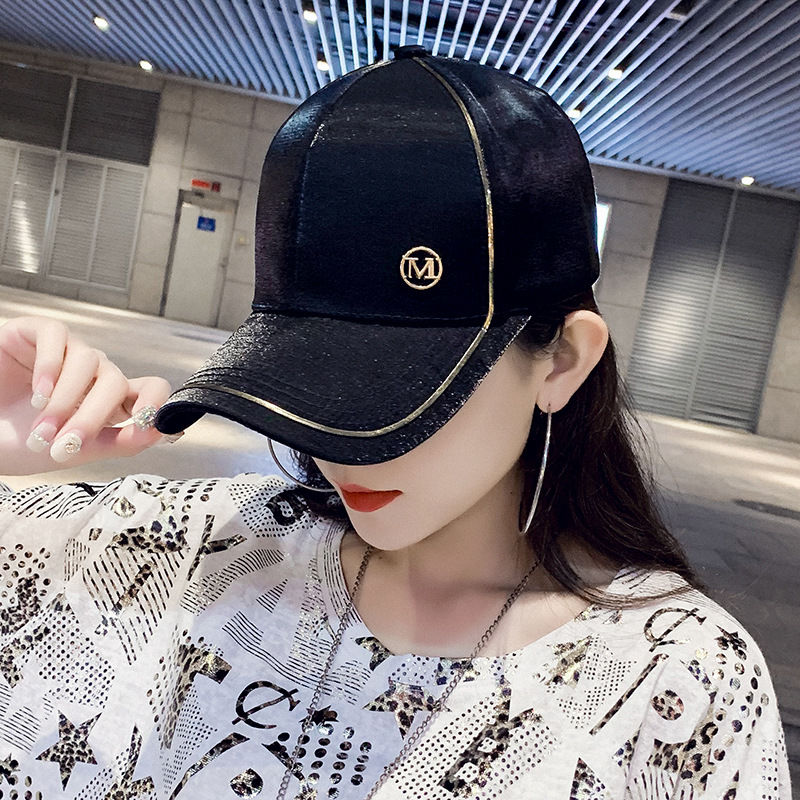 抖音网红帽子女春夏天鸭舌帽女炫彩镶钻棒球帽韩潮百搭出游遮阳帽金属标产品图