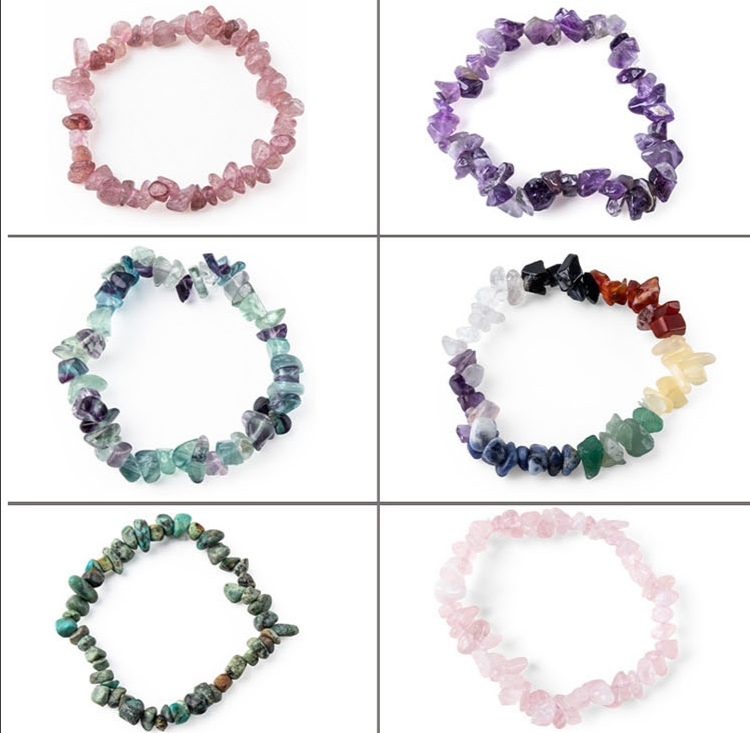 Natural crushed stone bracelet, elastic bracelet undefined