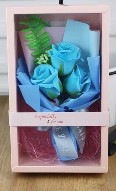 Teachers' Day gifts, Mother's Day and Valentine's Day gifts, powder box, 3 soaps, rose simulation bouquet, wedding and birthday Hai Ruo Item Picture