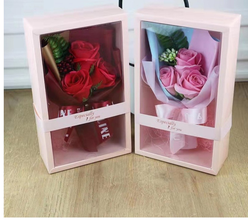 Teachers' Day gifts, Mother's Day and Valentine's Day gifts, powder box, 3 soaps, rose simulation bouquet, wedding and birthday Hai Ruo undefined
