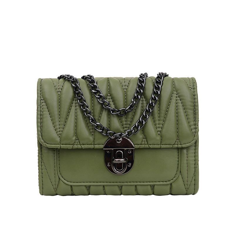 2020 web celebrity new pleated one-shoulder oblique chain women's bag thumbnail