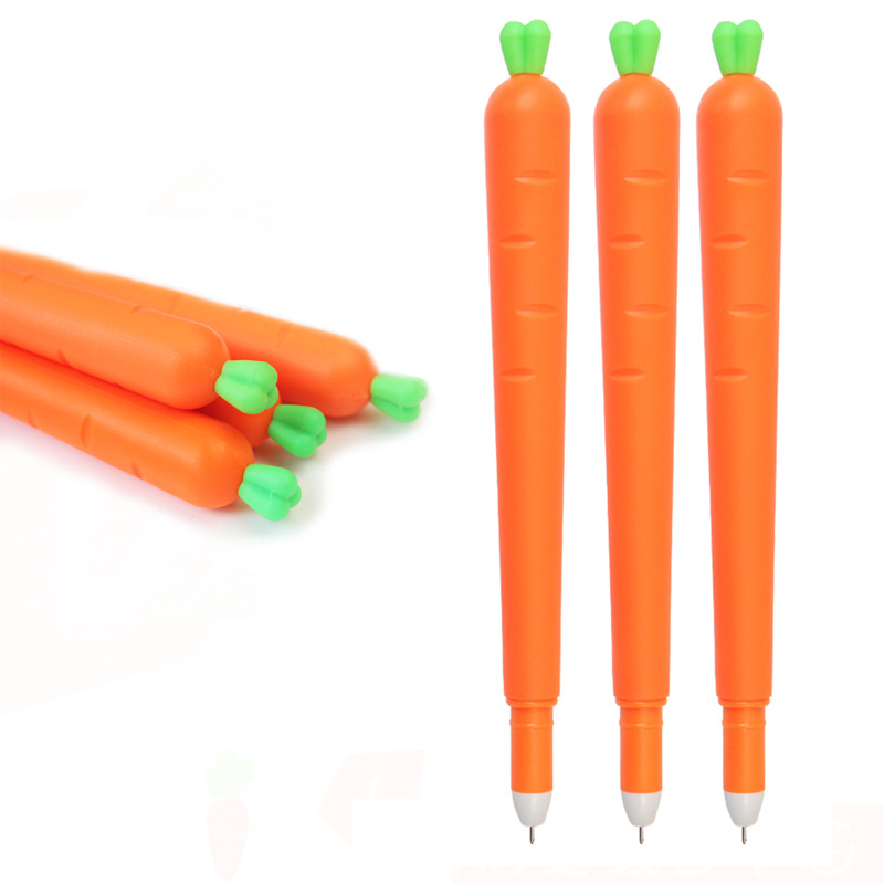 Japanese and Korean cartoon fruit and vegetable shaped pens, student gel pens, soft rubber shaped ballpoint pens, creative learning stationery Application Scenario
