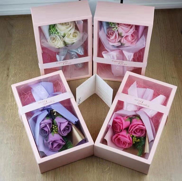 Teachers' Day gifts, Mother's Day and Valentine's Day gifts, powder box, 3 soaps, rose simulation bouquet, wedding and birthday Hai Ruo undefined