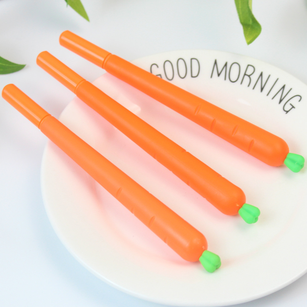 Japanese and Korean cartoon fruit and vegetable shaped pens, student gel pens, soft rubber shaped ballpoint pens, creative learning stationery