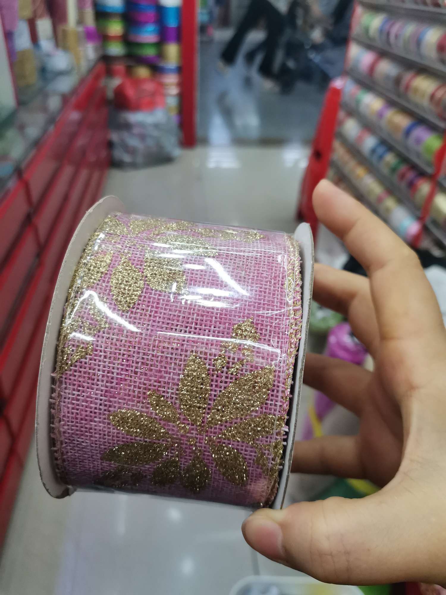 Imitation linen with pastel ribbons