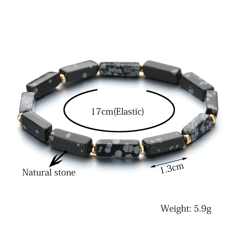 Rose Angel Trendy and fashionable natural stone square bracelet for men and women Item Picture