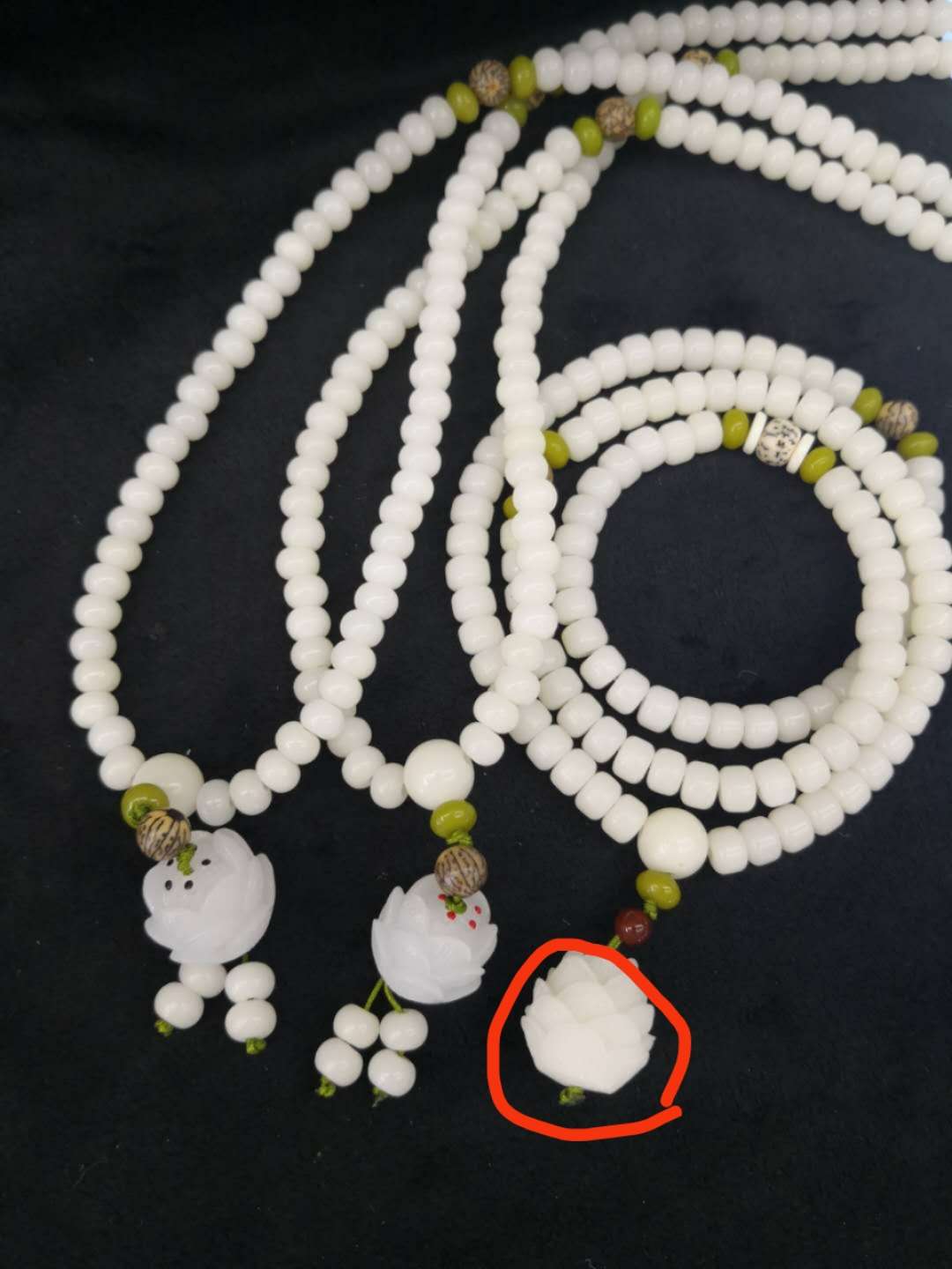 Natural Bodhi root 108-bead Buddhist prayer beads bracelet details Picture