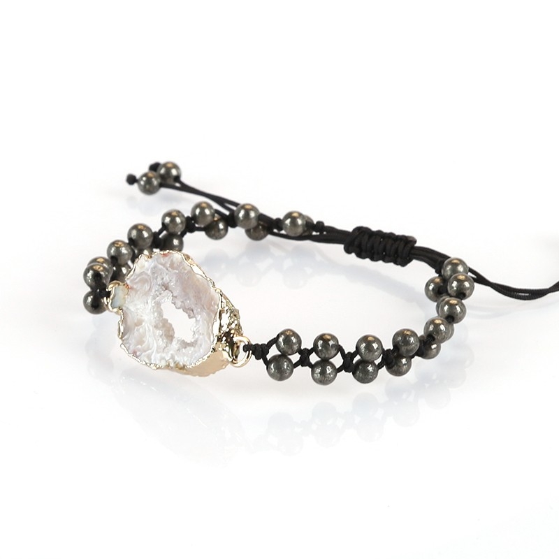 Natural crystal gemstone bracelet, double-row round bead woven bracelet Application Scenario
