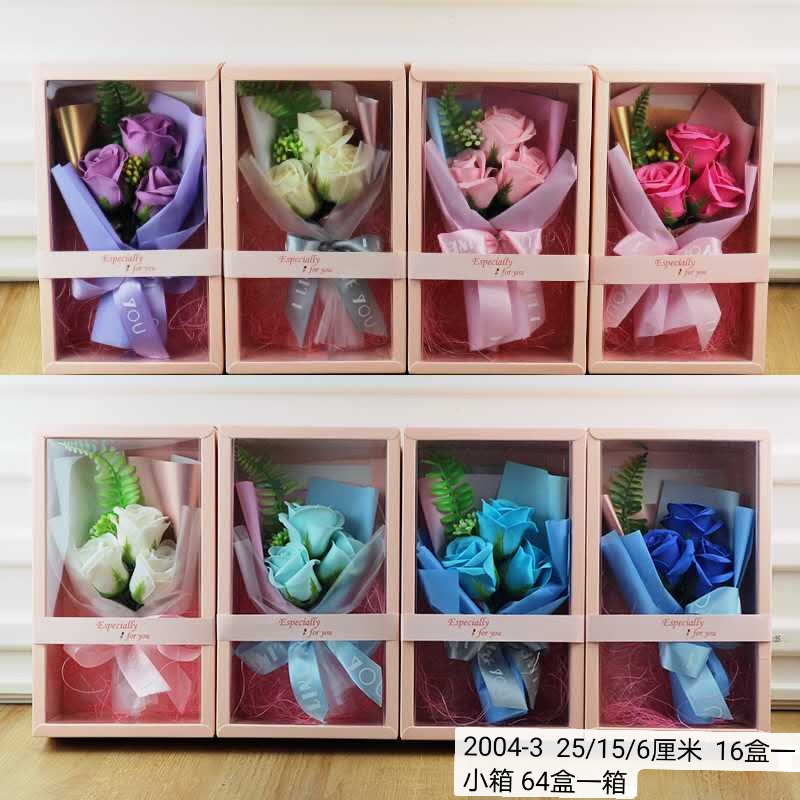 Teachers' Day gifts, Mother's Day and Valentine's Day gifts, powder box, 3 soaps, rose simulation bouquet, wedding and birthday Hai Ruo undefined