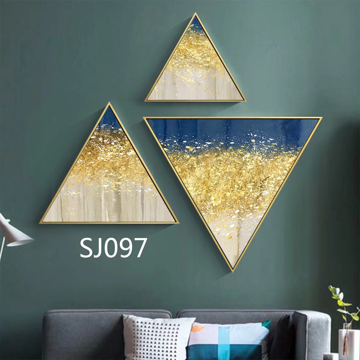 现代装饰画铝合金边框星钻画酒店工装专用简框玄关过道画餐厅沙发背景三角更多图库加微信：18367959008详情图6