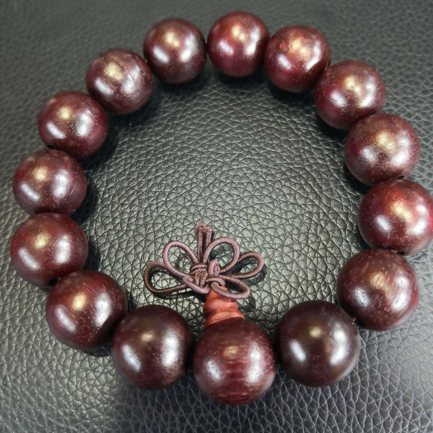 Red sandalwood bead single-loop bracelet Specification image