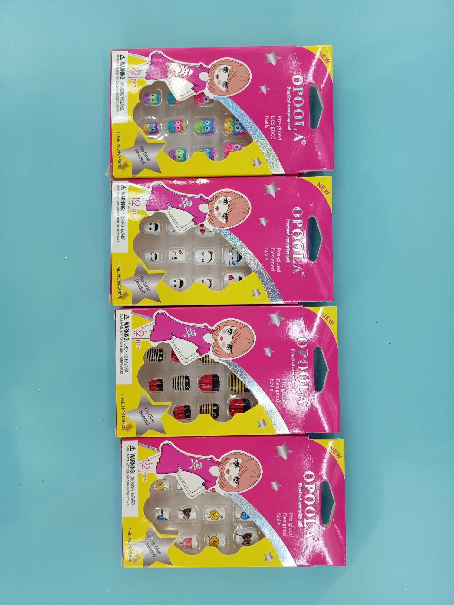 Na8505 Children's Nails 12 Removable Wearable Nail Strips