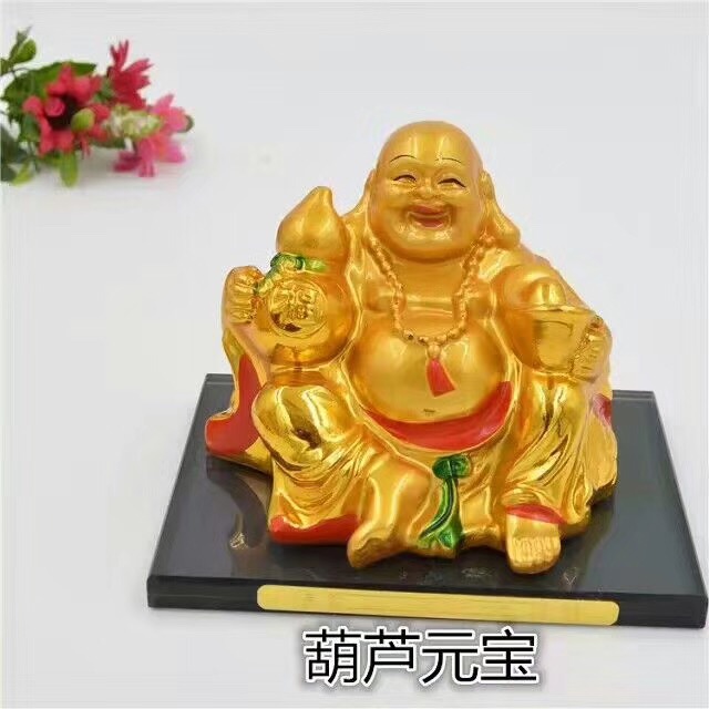 Gilded big-bellied Buddha details Picture