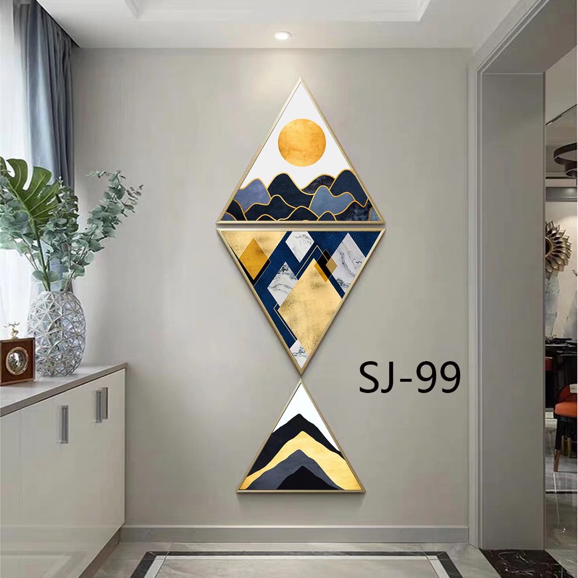 现代装饰画铝合金边框星钻画酒店工装专用简框玄关过道画餐厅沙发背景三角更多图库加微信：18367959008详情图7