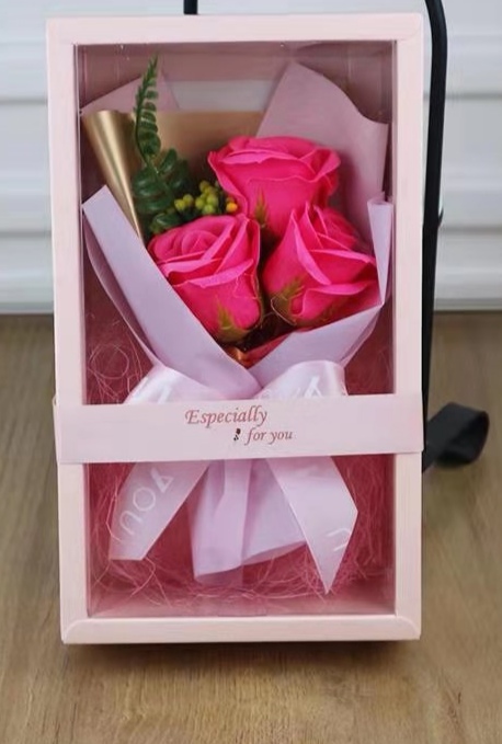 Teachers' Day gifts, Mother's Day and Valentine's Day gifts, powder box, 3 soaps, rose simulation bouquet, wedding and birthday Hai Ruo undefined