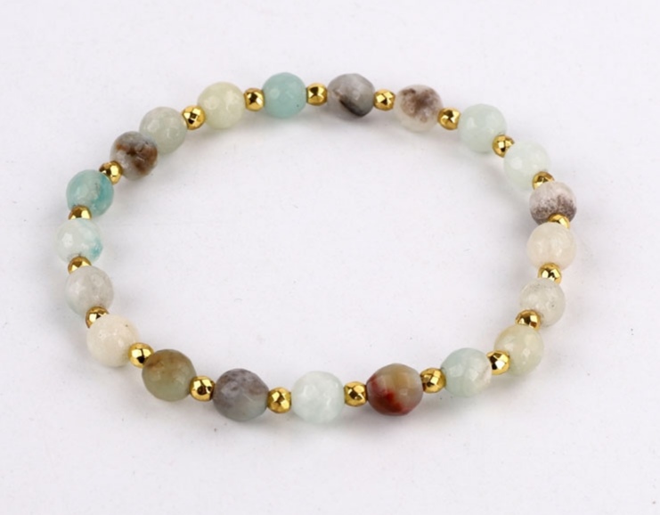 Natural gemstone garden bead bracelet