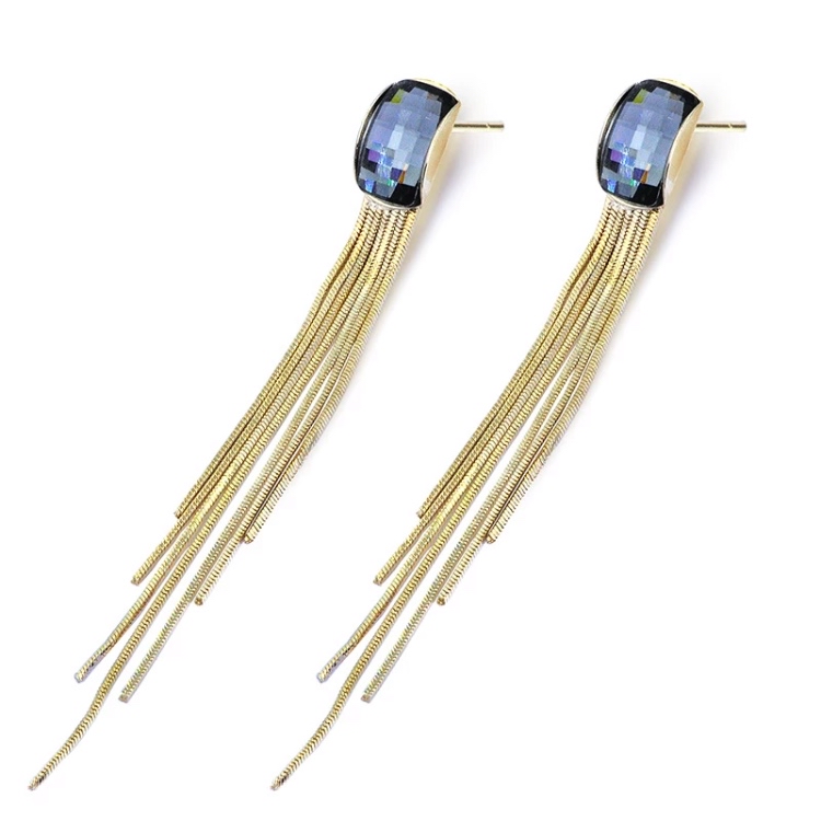New Trendy Crystal Fringe Style Simple Earrings Specification drawing