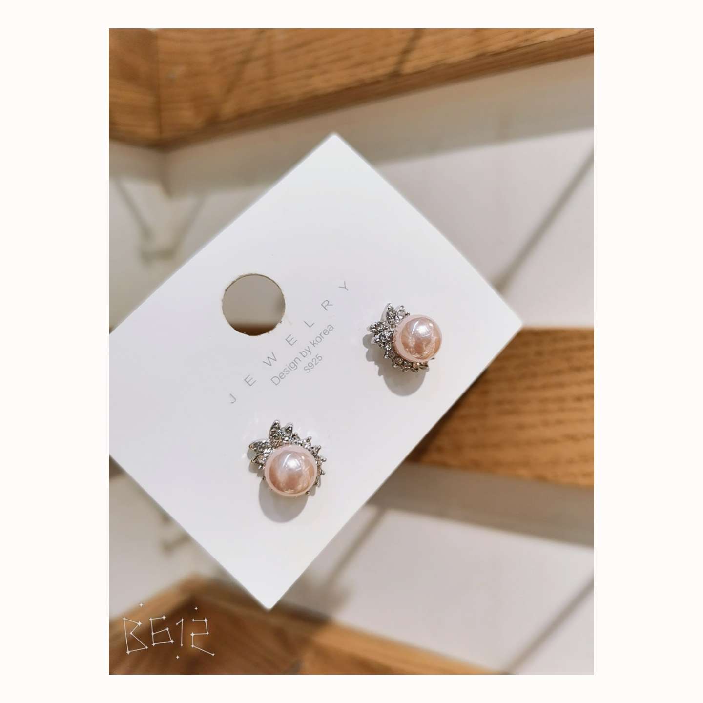 Korean hot style silver needle powder pearl stud earrings