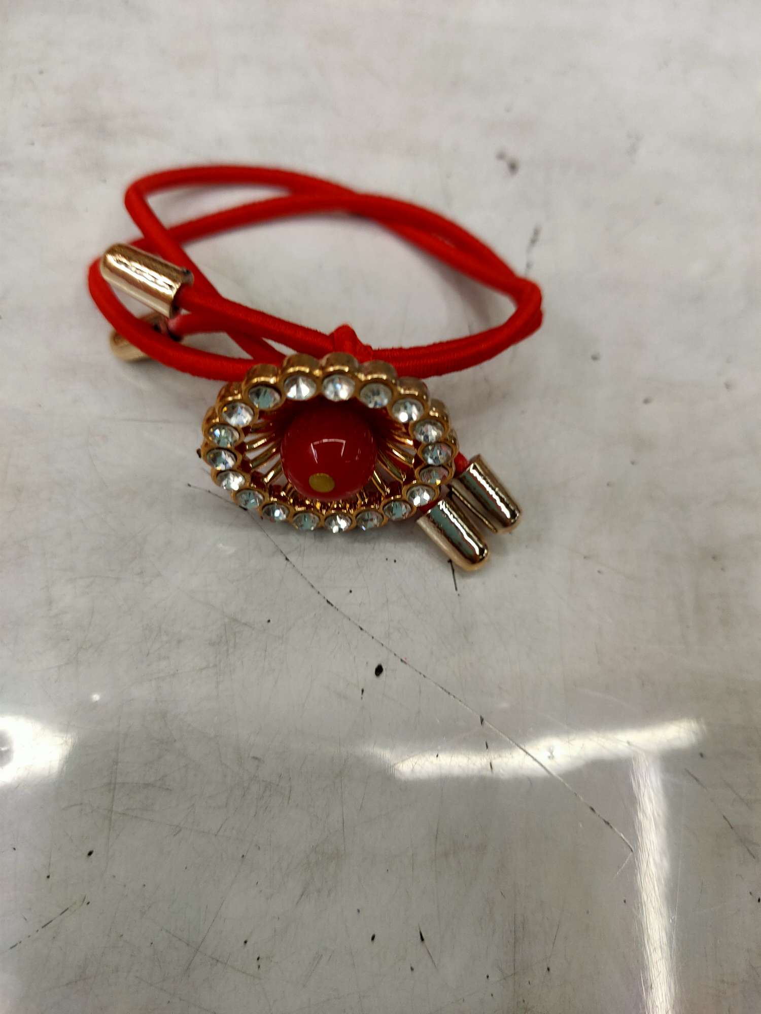 Red bead ring double rubber band thumbnail