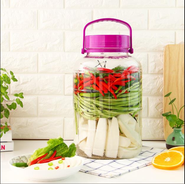 Special wholesale unleaded glass plum wine bottle 5L square glass rice jar 10 jin kimchi storage jar wine jar thumbnail