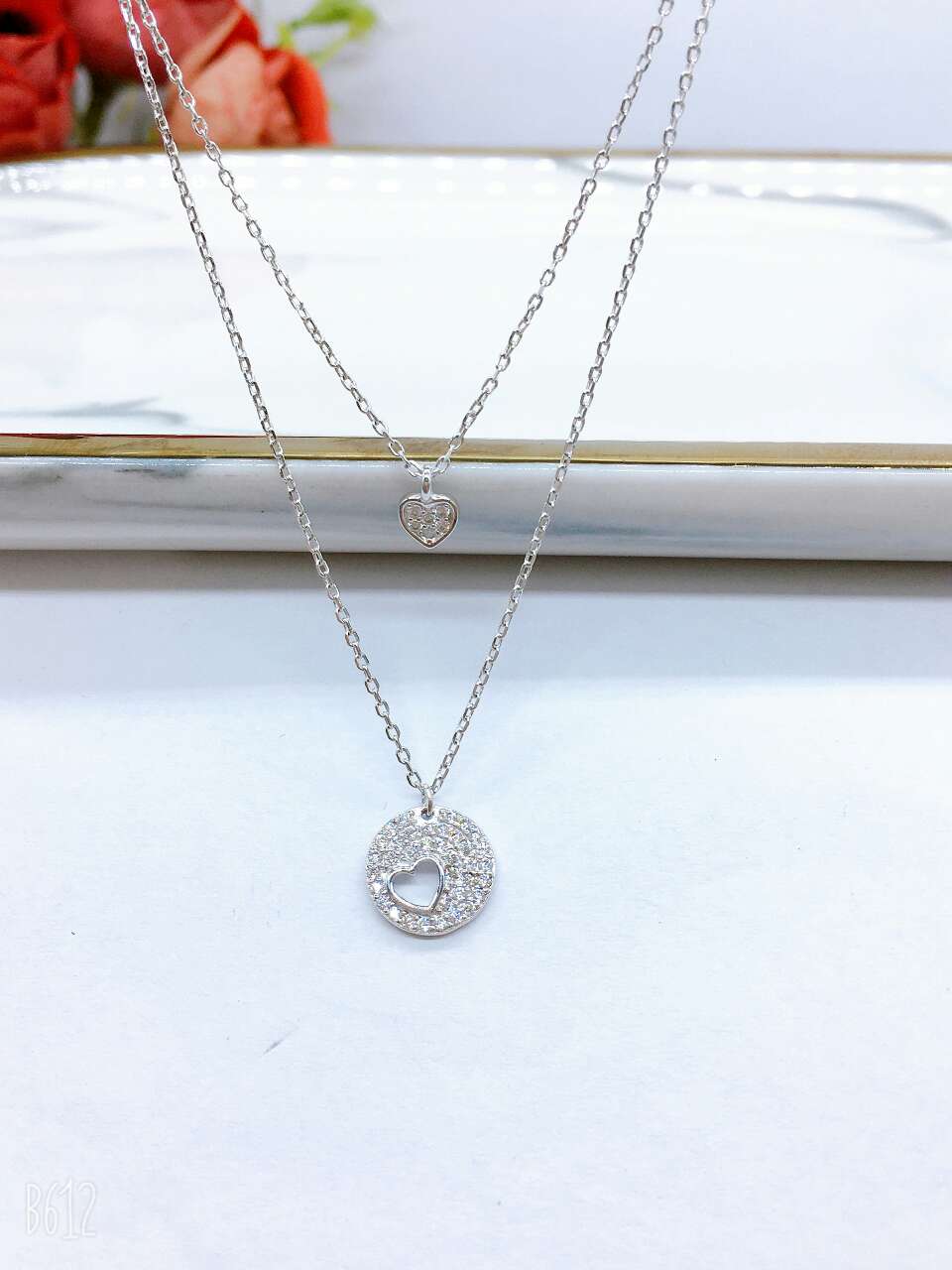Double chain sterling silver necklace thumbnail