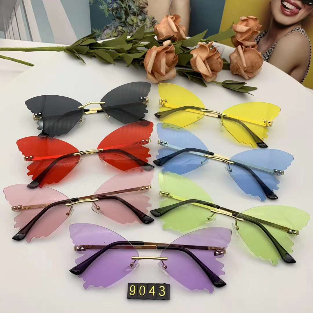 Butterfly rimless glasses
