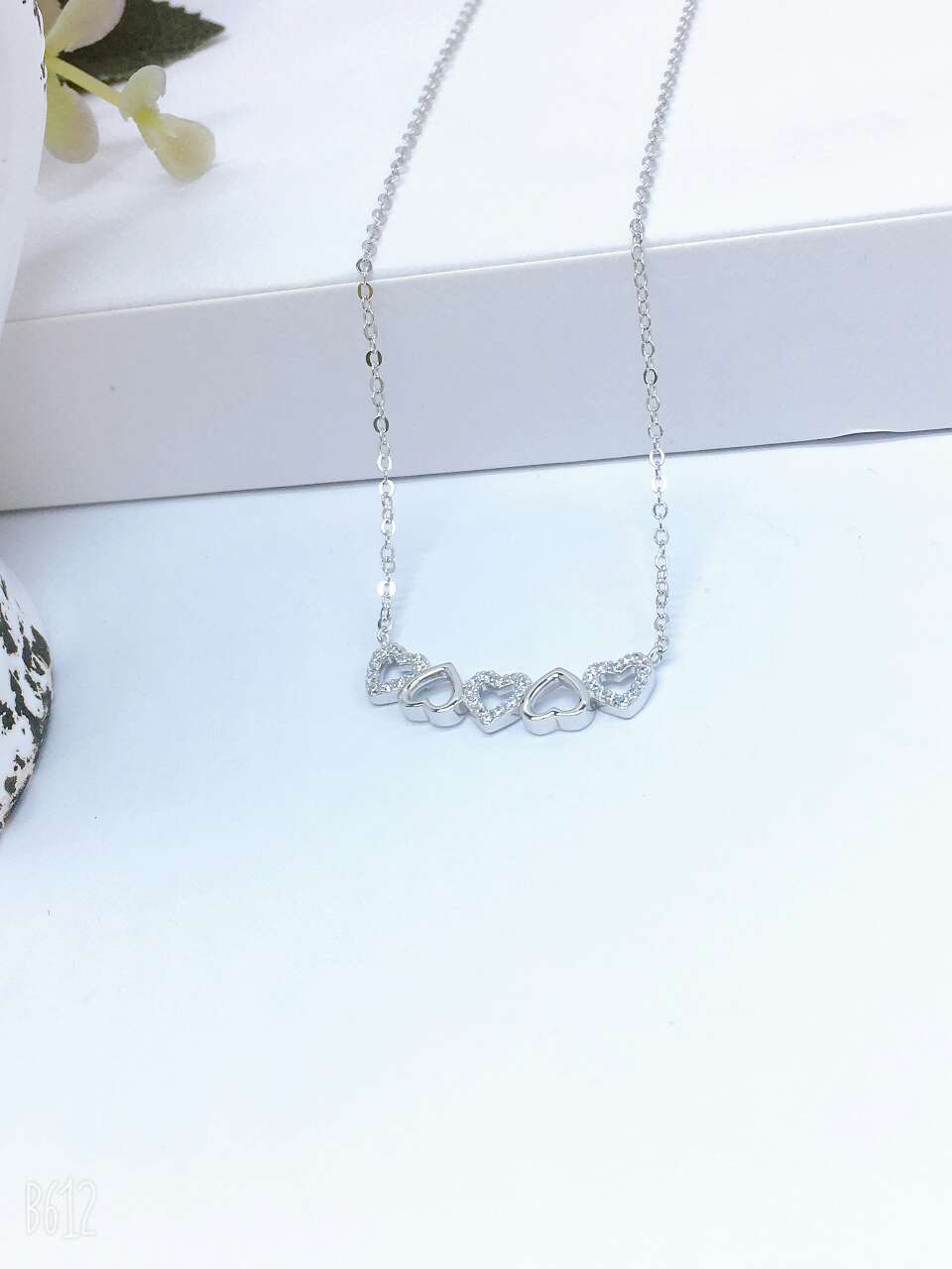 Heart to heart sterling silver necklace