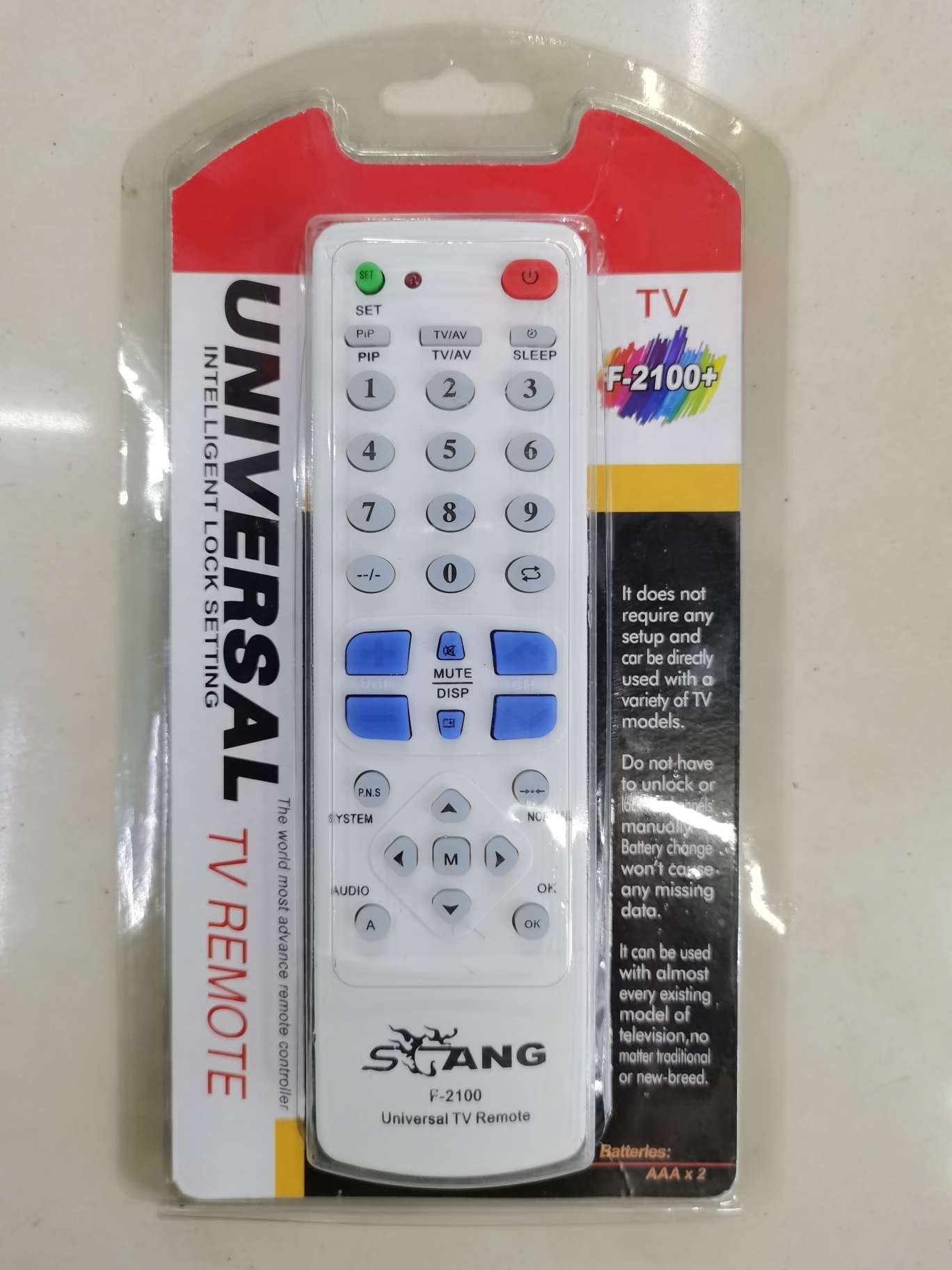 Universal remote control for the 2100 TV thumbnail