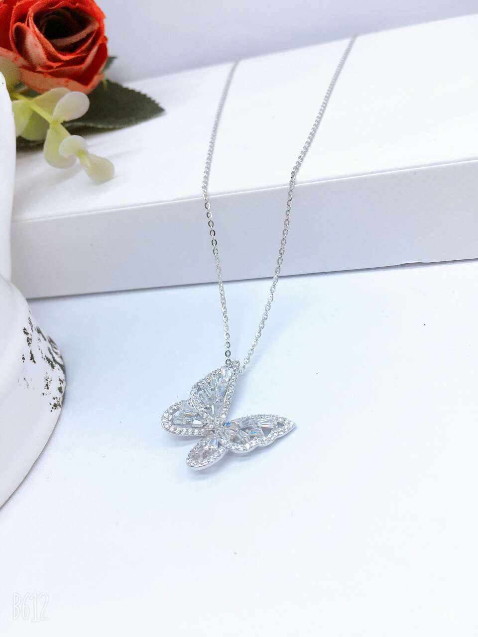 Butterfly sterling silver necklace