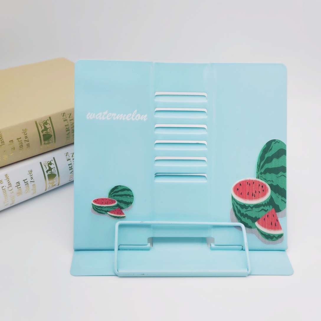 The cartoon fruit reading bookshelf stands upright Application Scenario