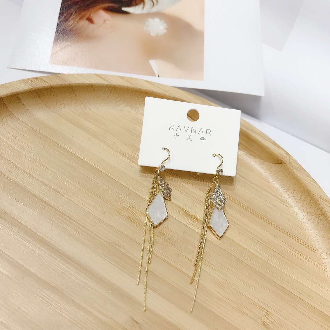 不规则菱形板材耳环