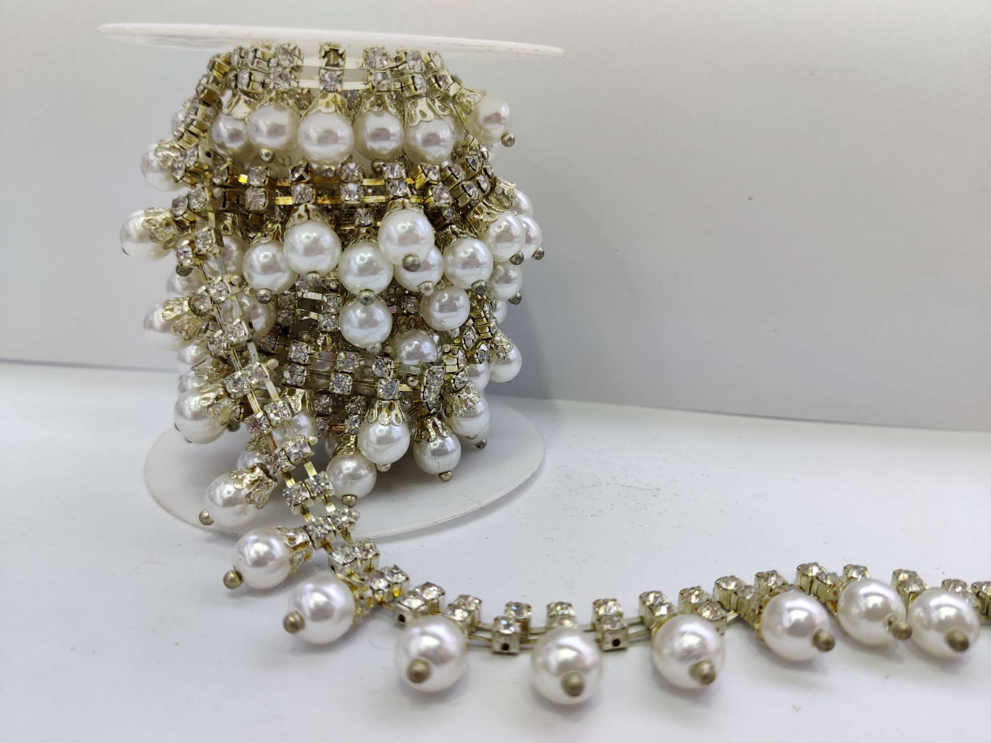 Rhinestone Crystal Glass Pearl Handmade Diy Code Chain Clothing Accessories
