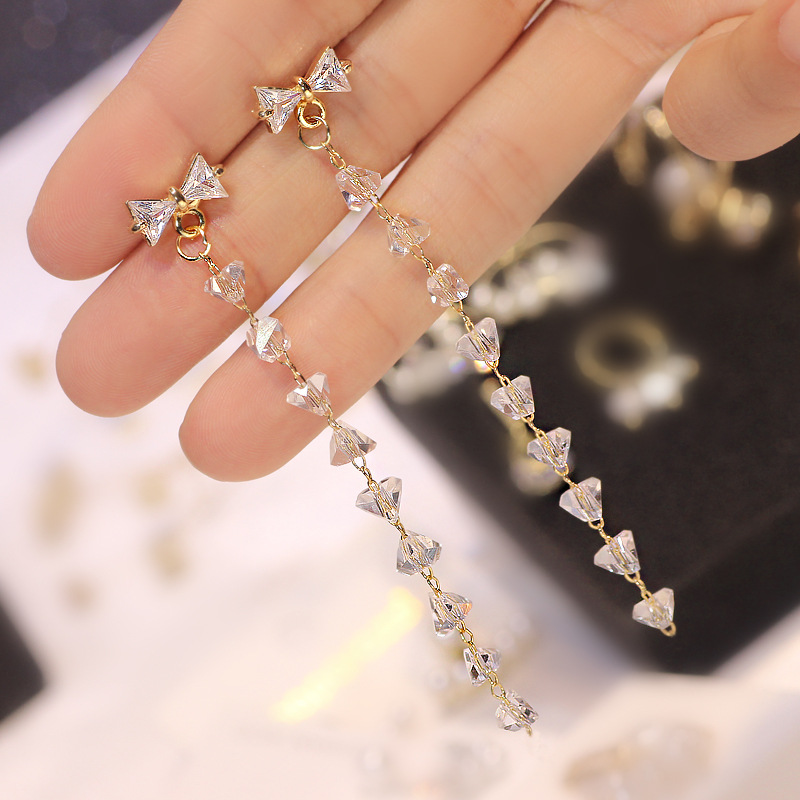 Bow crystal earrings
