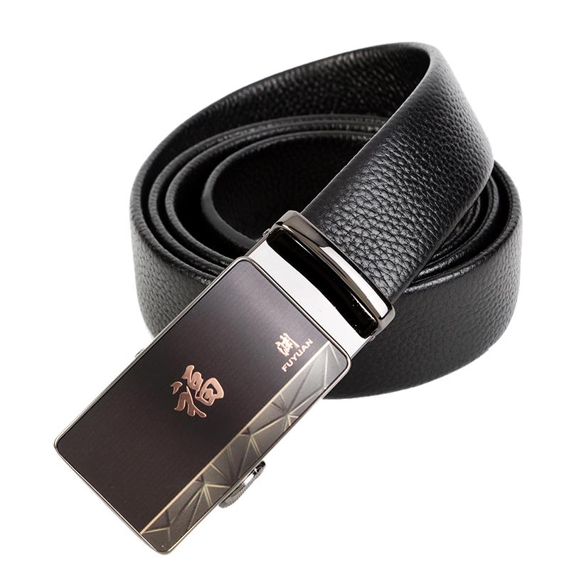 生产高档男士头层牛皮自动扣腰带双面荔枝纹商务真皮皮带正品新款 休闲皮带 学生西装皮带自主品牌腰带 70 71 72 73详情图10