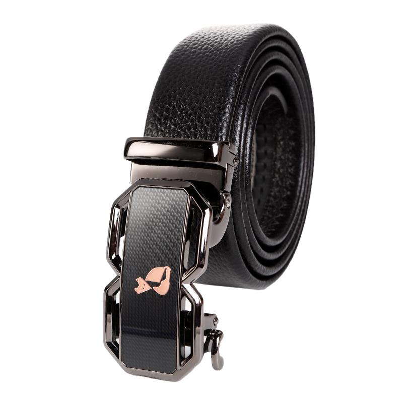 生产高档男士头层牛皮自动扣腰带双面荔枝纹商务真皮皮带正品新款 休闲皮带 学生西装皮带自主品牌腰带 70 71 72 73详情图6