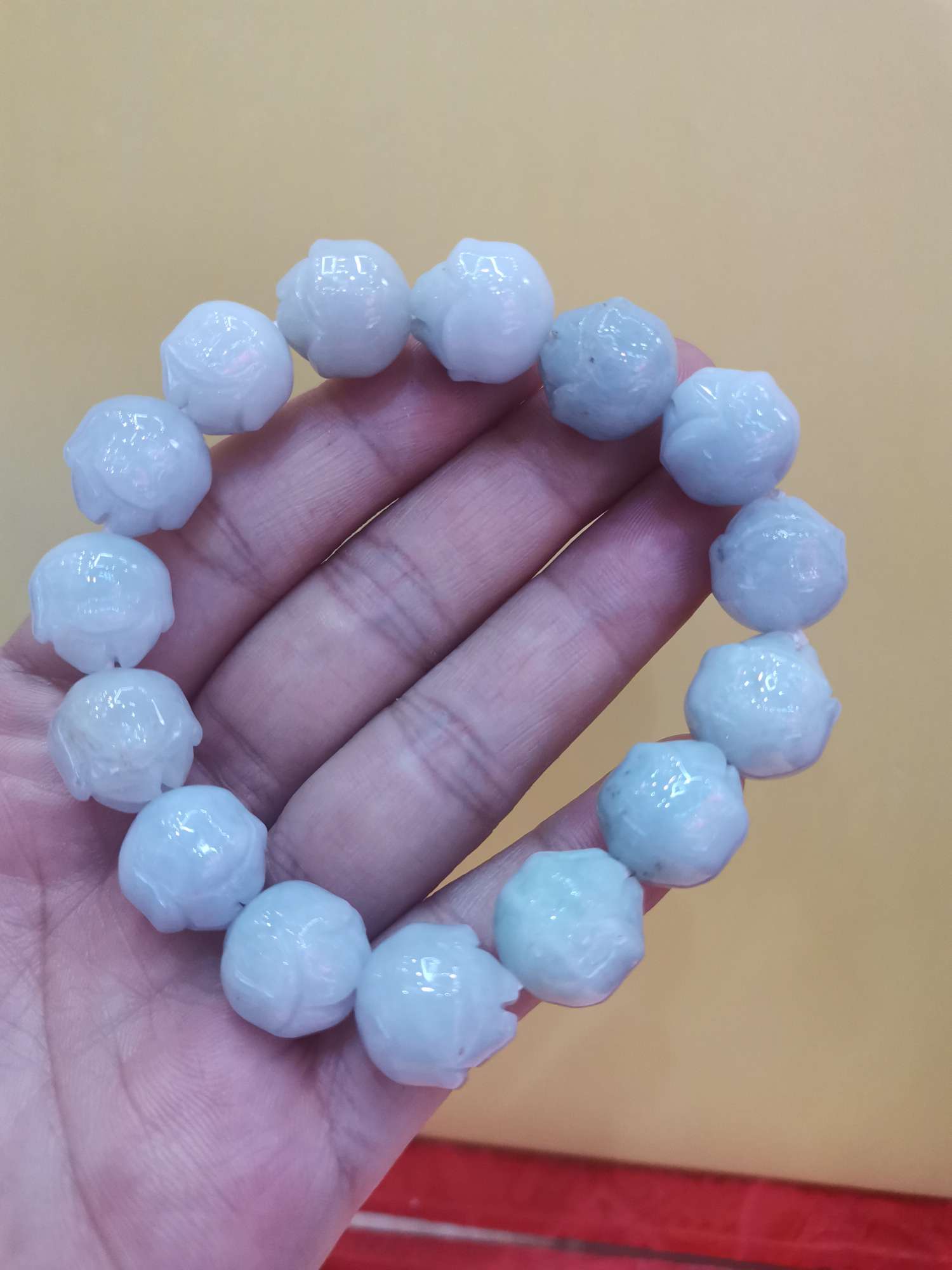 Myanmar esmeralda pulsera loto grande Specification image