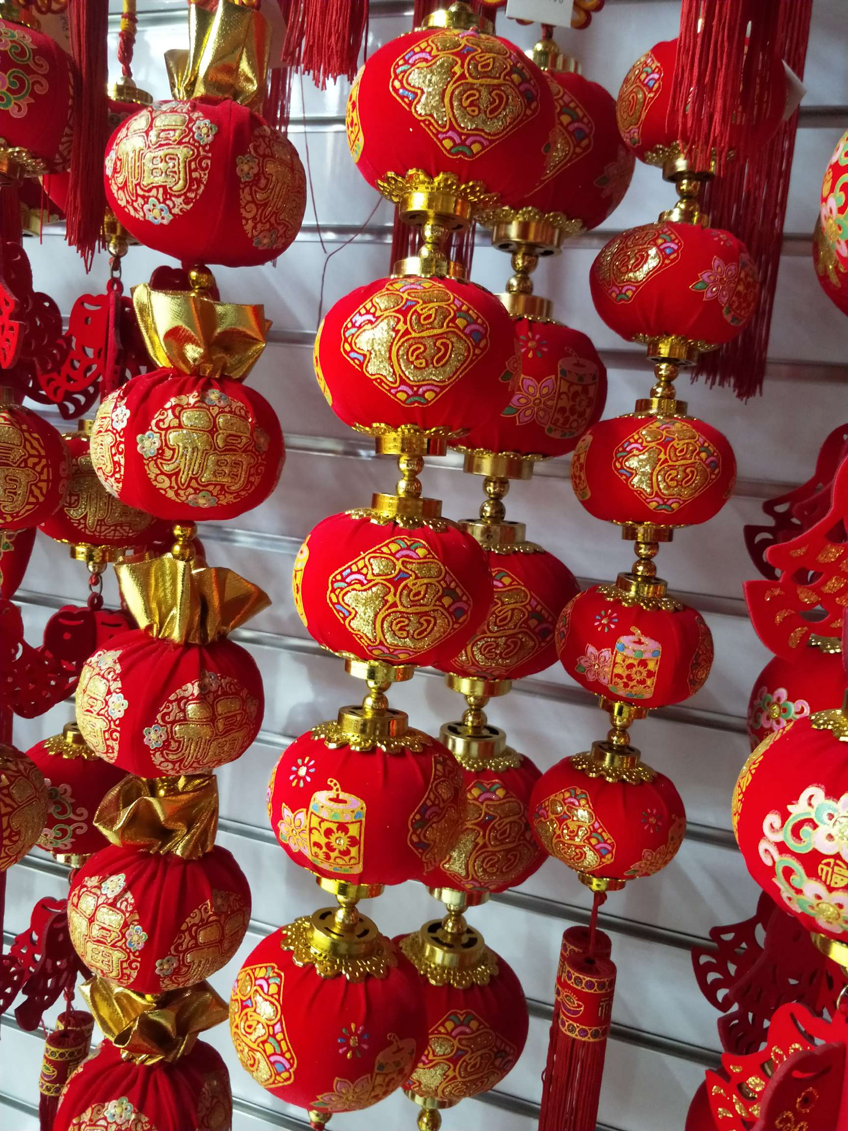 Five velvet printed lantern strings and pendants for home decoration and festival gifts details Picture