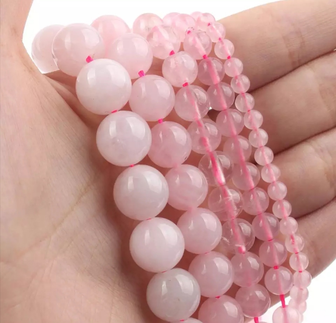 4mm, 6mm, 8mm, 10mm, 12mm natural rose quartz garden beads, DIY necklaces and bracelets Item Picture